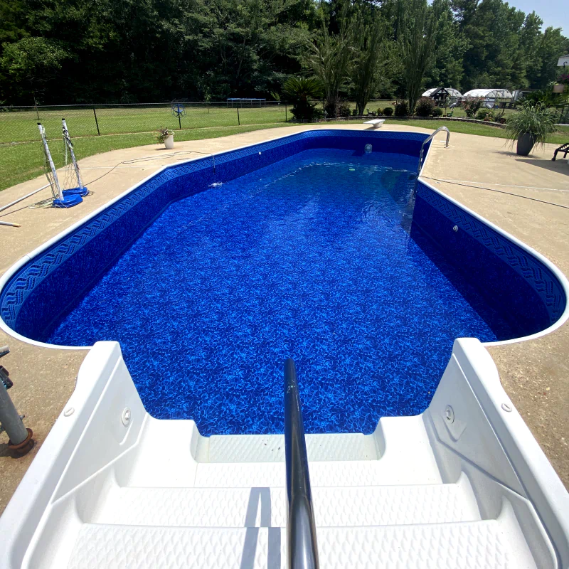 newly renovated pool with clear water